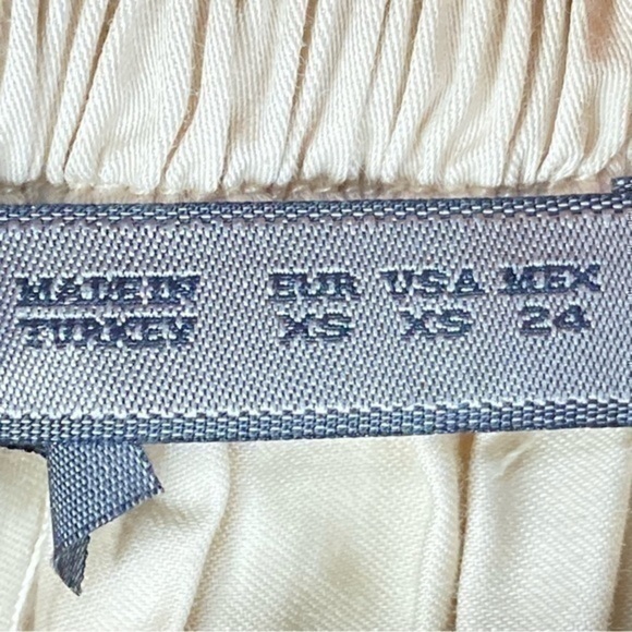 Zara Skater Skirt Womens X-Small Beige Khaki Elastic Waistband Drawstring Mini - Picture 8 of 10